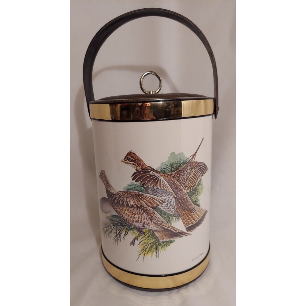 W. D. Gaither Grouse Ice Bucket Vintage game birds hunting lodge cabin man cave